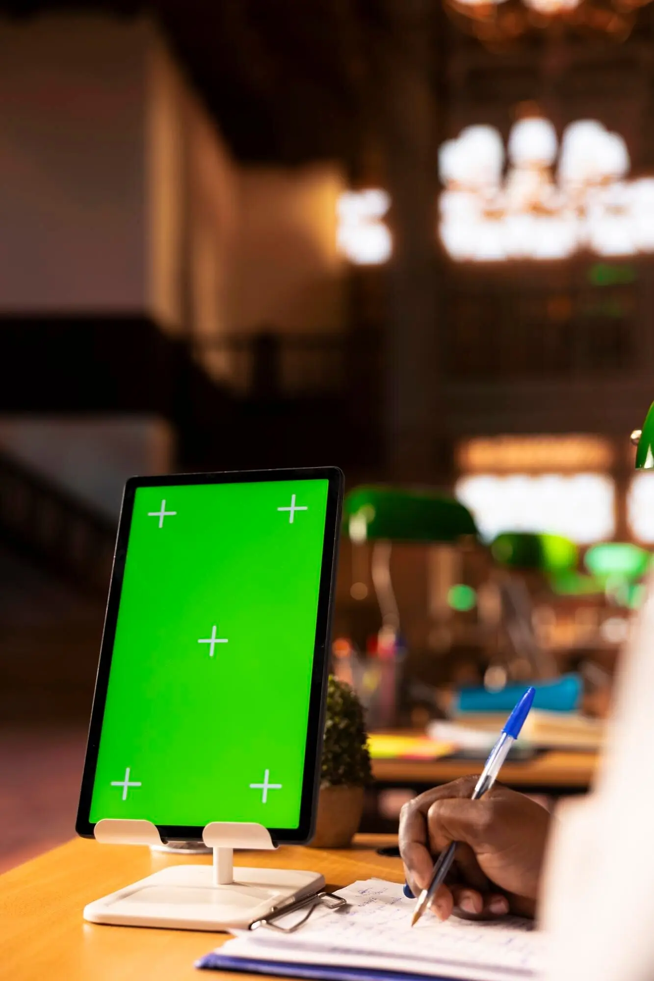 Estudiante afroamericano que aprende para convertirse en médico junto a un espacio para texto